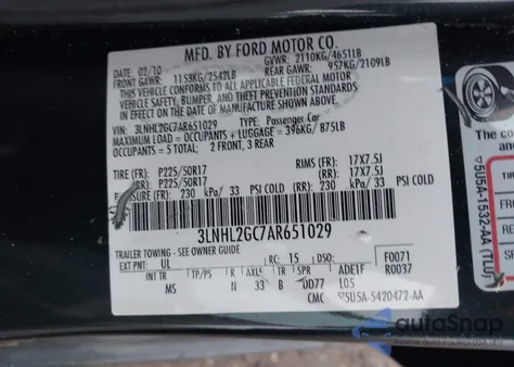 2010 Lincoln Mkz из США, поврежденный, VIN 3LNHL2GC7AR651029